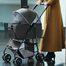 Detachable Pet Stroller with Rain Cover – Convertible Carrier for Cats and Dogs