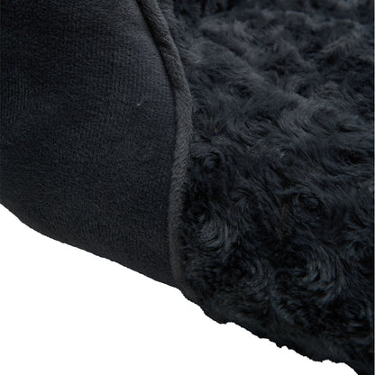 Dark Grey Pet Sleeping Bed – Cozy Faux Plush & Suede-Like Fabric with Removable Cushion for Cats & Dogs