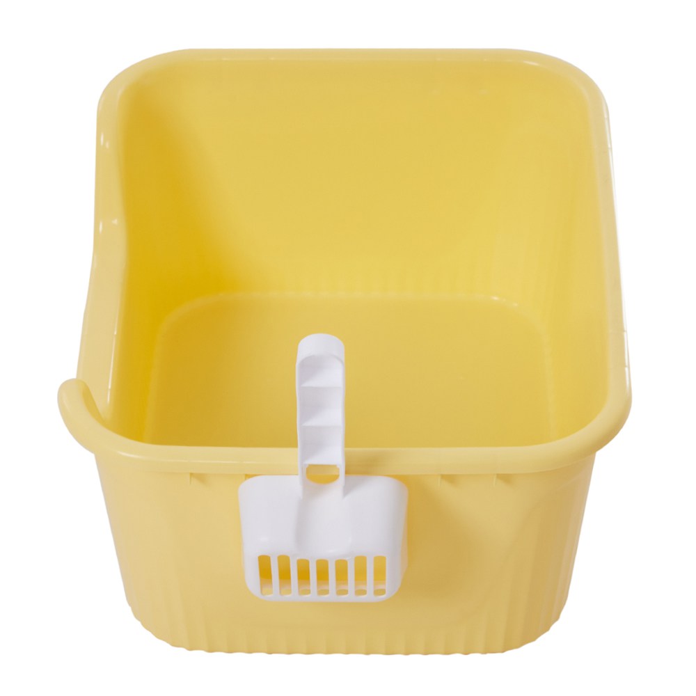Open Top Cat Litter Box with Scoop – Easy Entry & Spill-Proof Design
