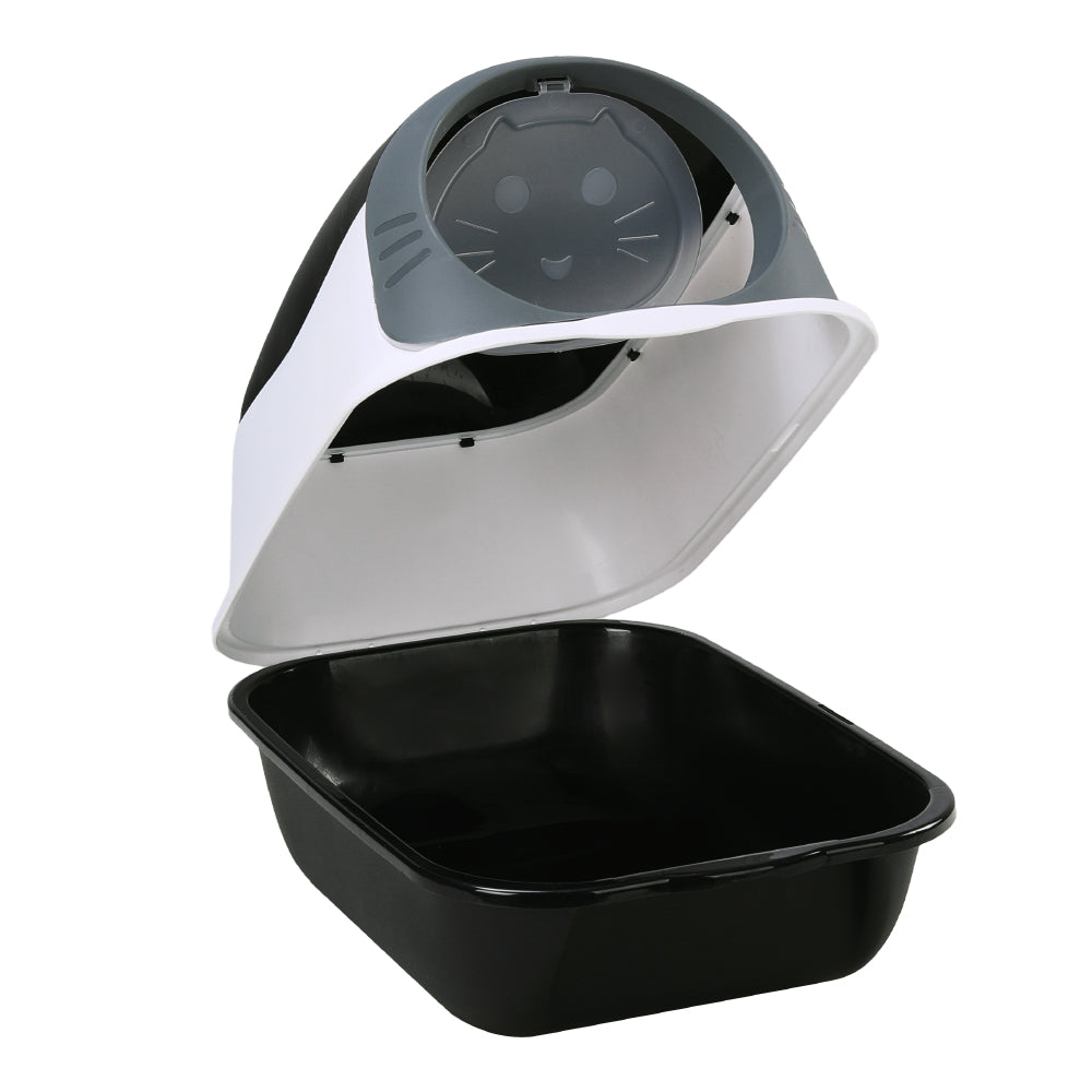 Detachable Hooded Cat Litter Box with Flip Top, Odour Control & Scoop – Compact & Easy Clean Design