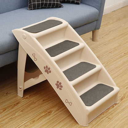 4-Step Foldable Pet Stairs - Durable Indoor Climbing Ladder for Cats & Dogs