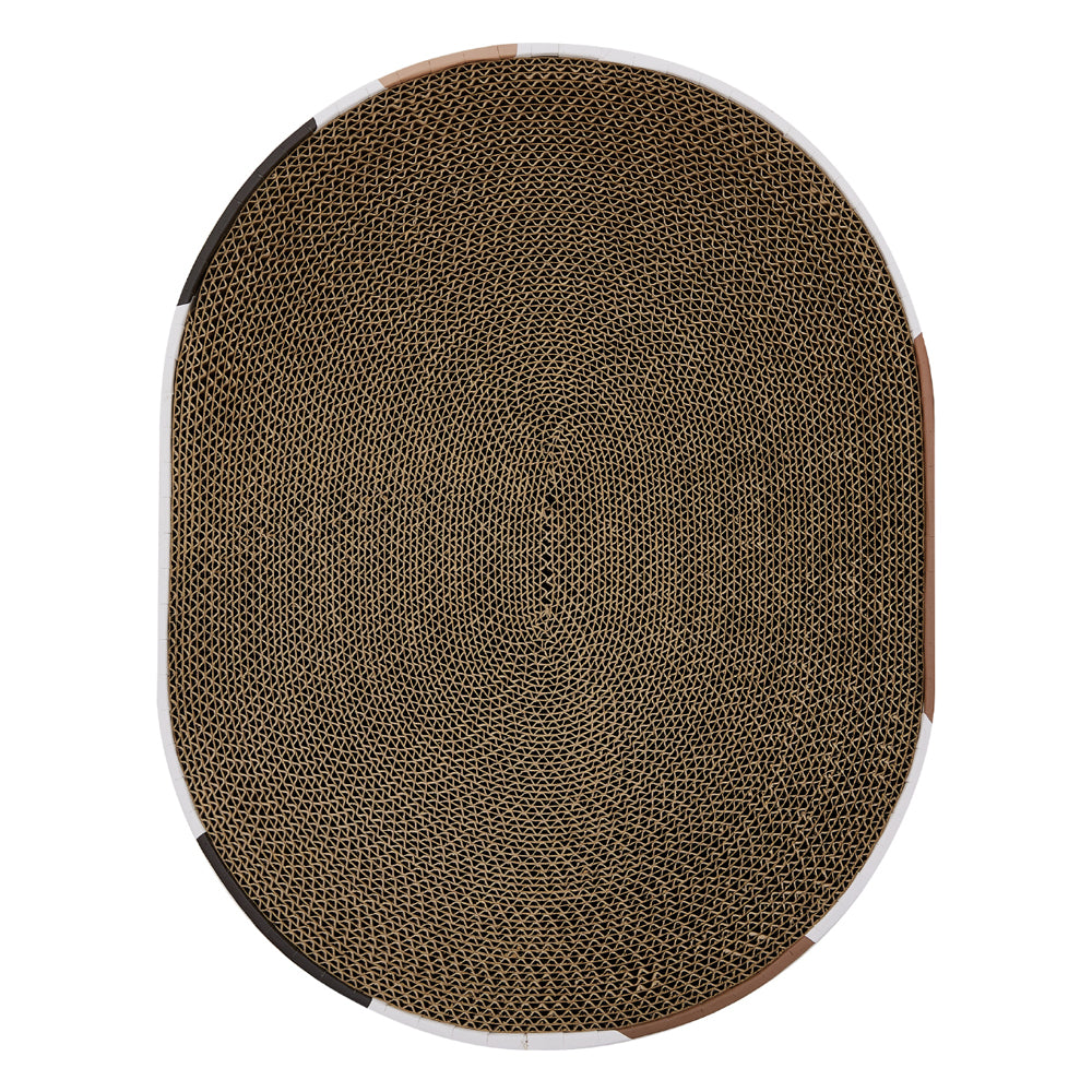 Oval Cardboard Cat Scratching Board & Pet Bed – Eco-Friendly Claw Scratcher and Cozy Resting Spot