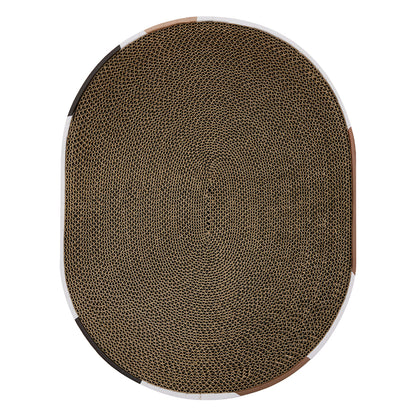 Oval Cardboard Cat Scratching Board & Pet Bed – Eco-Friendly Claw Scratcher and Cozy Resting Spot