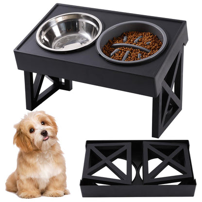 Height Adjustable Elevated Pet Feeder wiHeight Adjustable Elevated Pet Feeder with Stainless Steel Bowls – 2 Bowls, Removable Designth Two Bowls and Stand, WM0213