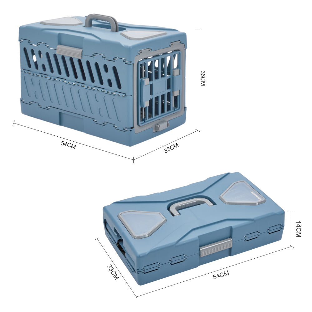 Foldable Hard-Shell Pet Travel Carrier with Ventilation and Lockable Front Door – Ideal for Vet Visits & Short Trips