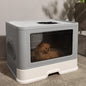 Enclosed Folding Plastic Cat Litter Box with Convenient Drawer and Scoop