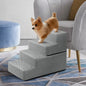 3/4/5-Step Non-Slip Dog Stairs with Washable Corduroy Cover – Grey