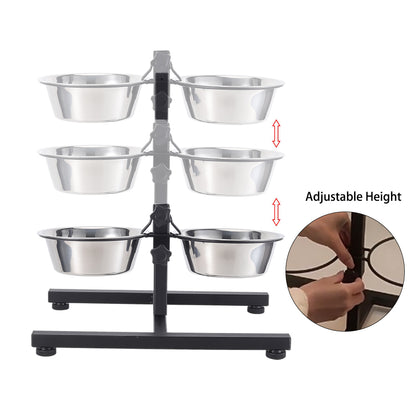 Adjustable Double-Bowl Pet Feeder – Elevated Stand for Cats & Dogs, Anti-Slip & Hygienic Design