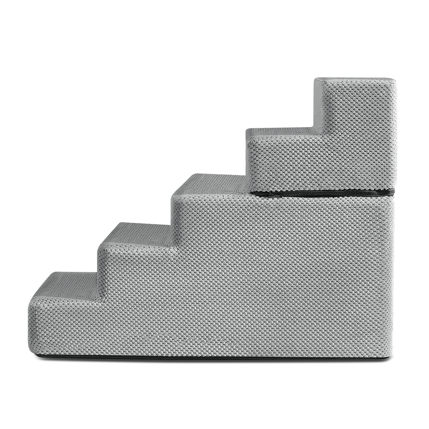 3/4/5-Step Non-Slip Dog Stairs with Washable Corduroy Cover – Grey