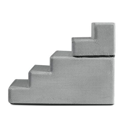 3/4/5-Step Non-Slip Dog Stairs with Washable Corduroy Cover – Grey