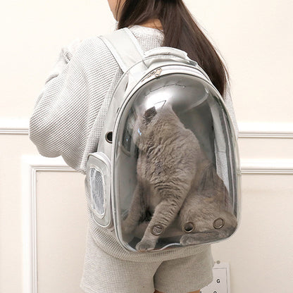 Transparent Capsule Pet Travel Backpack – Breathable Bubble Carrier for Cats and Small Pets