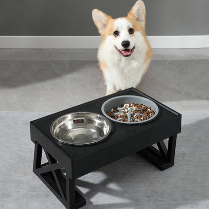 Height Adjustable Elevated Pet Feeder wiHeight Adjustable Elevated Pet Feeder with Stainless Steel Bowls – 2 Bowls, Removable Designth Two Bowls and Stand, WM0213