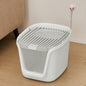 Splash-Proof Enclosed Cat Litter Box with Scoop & Teaser Toy – Odour Control, Dual-Door Entry, Easy-Clean Flip Lid