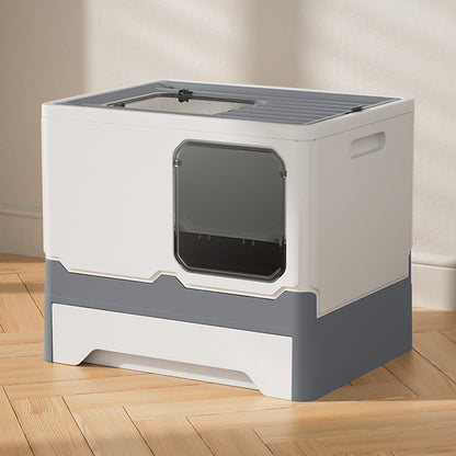Enclosed Cat Litter Box with Pull-Out Drawer and Scoop – Privacy-Focused, Easy-Clean Design