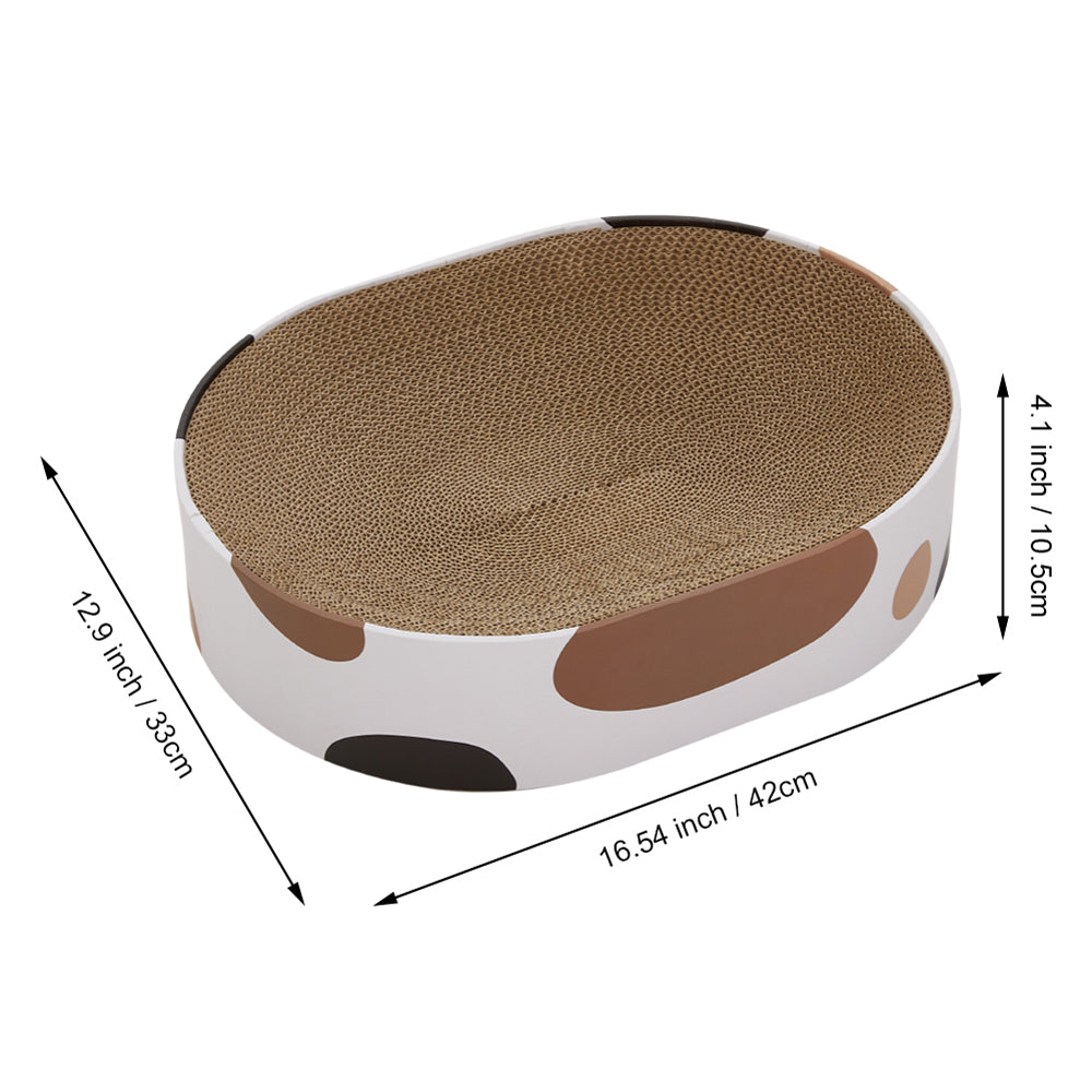 Oval Cardboard Cat Scratching Board & Pet Bed – Eco-Friendly Claw Scratcher and Cozy Resting Spot