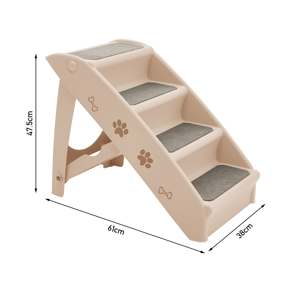4-Step Foldable Pet Stairs - Durable Indoor Climbing Ladder for Cats & Dogs