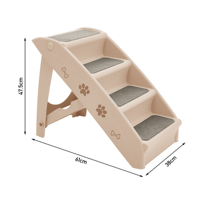 4-Step Foldable Pet Stairs - Durable Indoor Climbing Ladder for Cats & Dogs