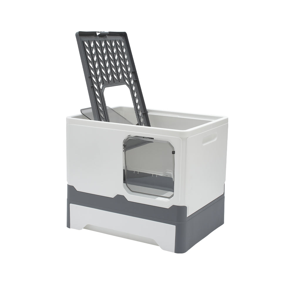 Enclosed Cat Litter Box with Pull-Out Drawer and Scoop – Privacy-Focused, Easy-Clean Design