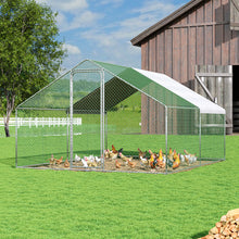 Metal Walk-in Chicken Coop Run with PE Tarpaulin – Secure Outdoor Poultry Enclosure for Chickens and Rabbits