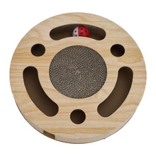 Round Corrugated Cat Scratcher with Ball Toy – Compact Play & Claw Care Pad for Kittens and Cats