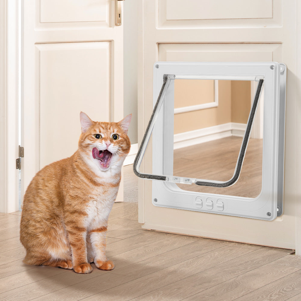 Pet Door with Rotary 4-Way Locking – Magnetic Closure, Durable ABS Material, Easy Installation for Large Pets