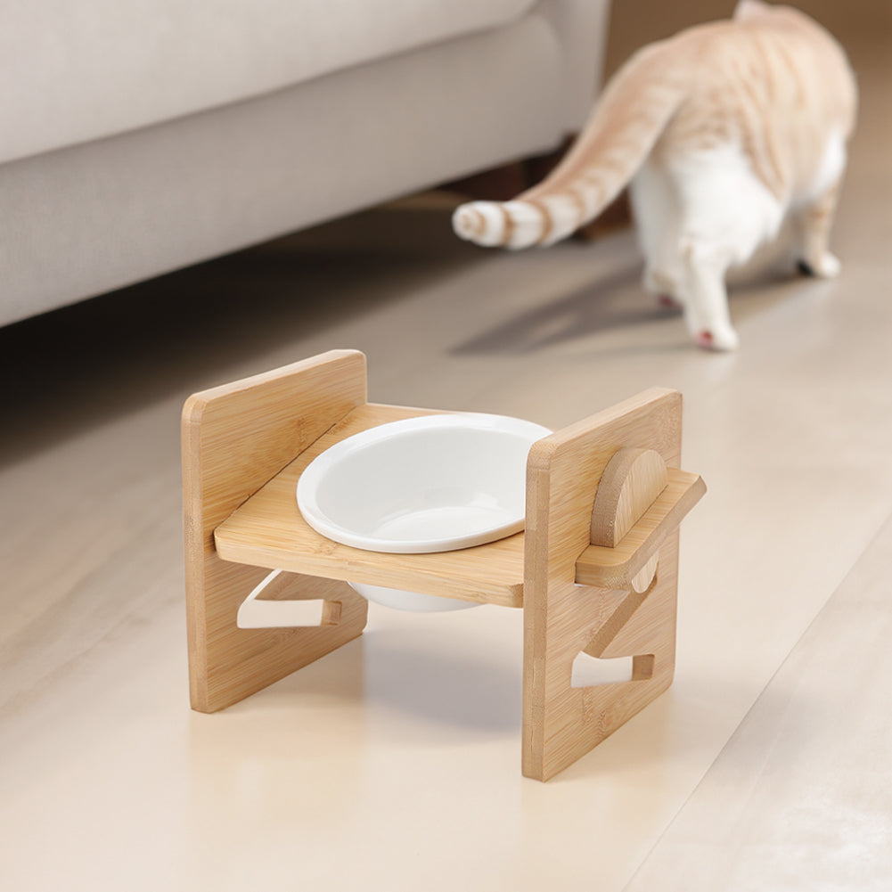 Height Adjustable Pet Feeder with Ceramic Bowl – Ergonomic & Comfortable Dining for Pets