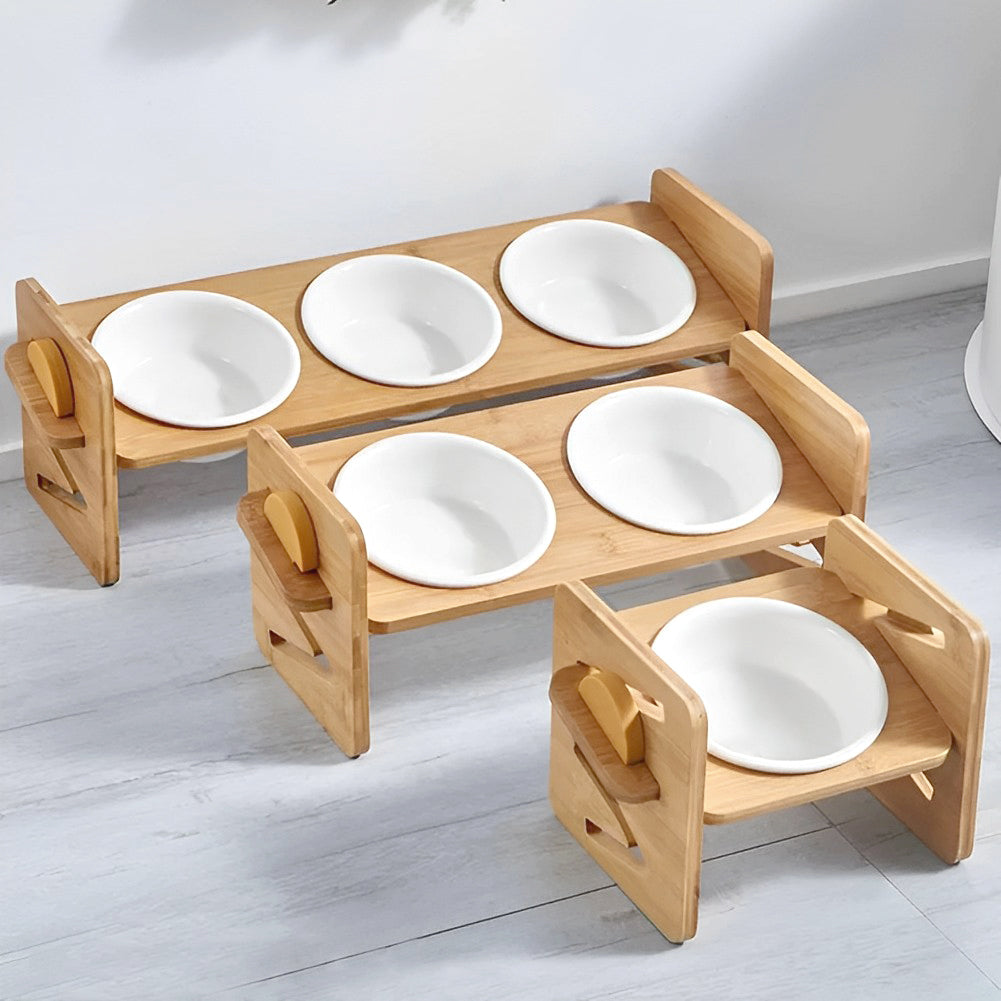 Height Adjustable Pet Feeder with Ceramic Bowl – Ergonomic & Comfortable Dining for Pets
