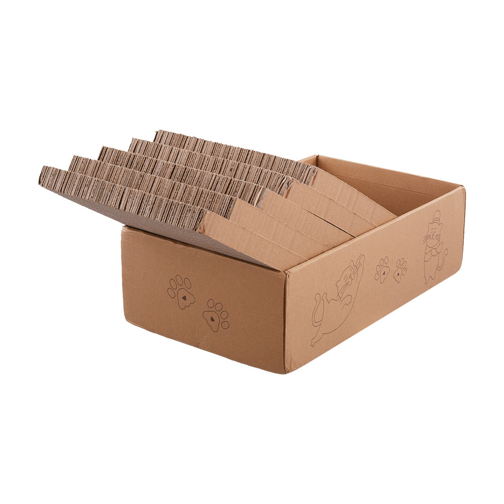 5 PCS Reversible Cat Scratching Boards with Box – Durable Cardboard Scratcher & Bed for Cats