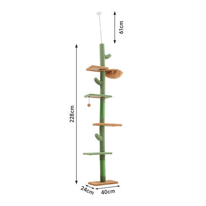 Cactus Scratching Post Cat Tree – Plush, Sturdy & Fun Play Structure for Cats
