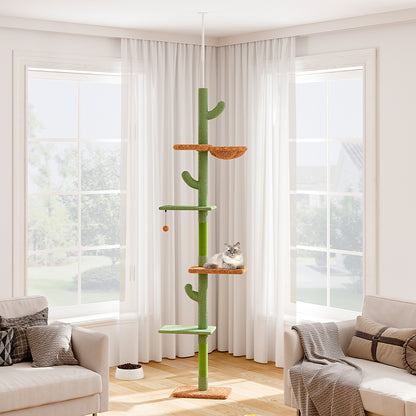 Cactus Scratching Post Cat Tree – Plush, Sturdy & Fun Play Structure for Cats