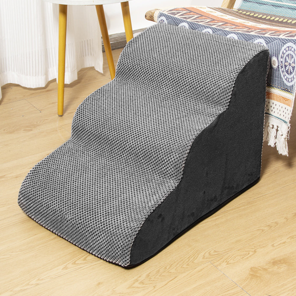 Soft Pet Stairs with Non-Slip Base – 2/3/4-Step Foam Ramp with Removable Washable Cover