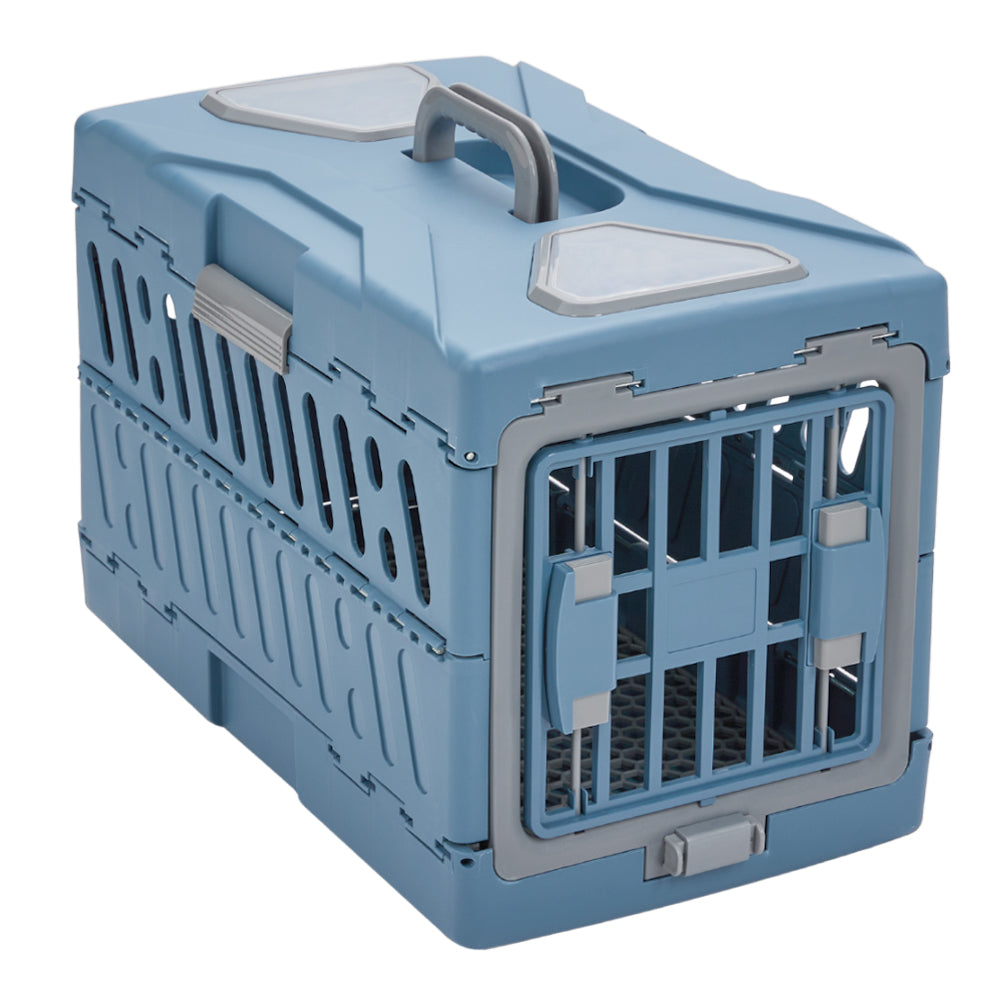 Foldable Hard-Shell Pet Travel Carrier with Ventilation and Lockable Front Door – Ideal for Vet Visits & Short Trips