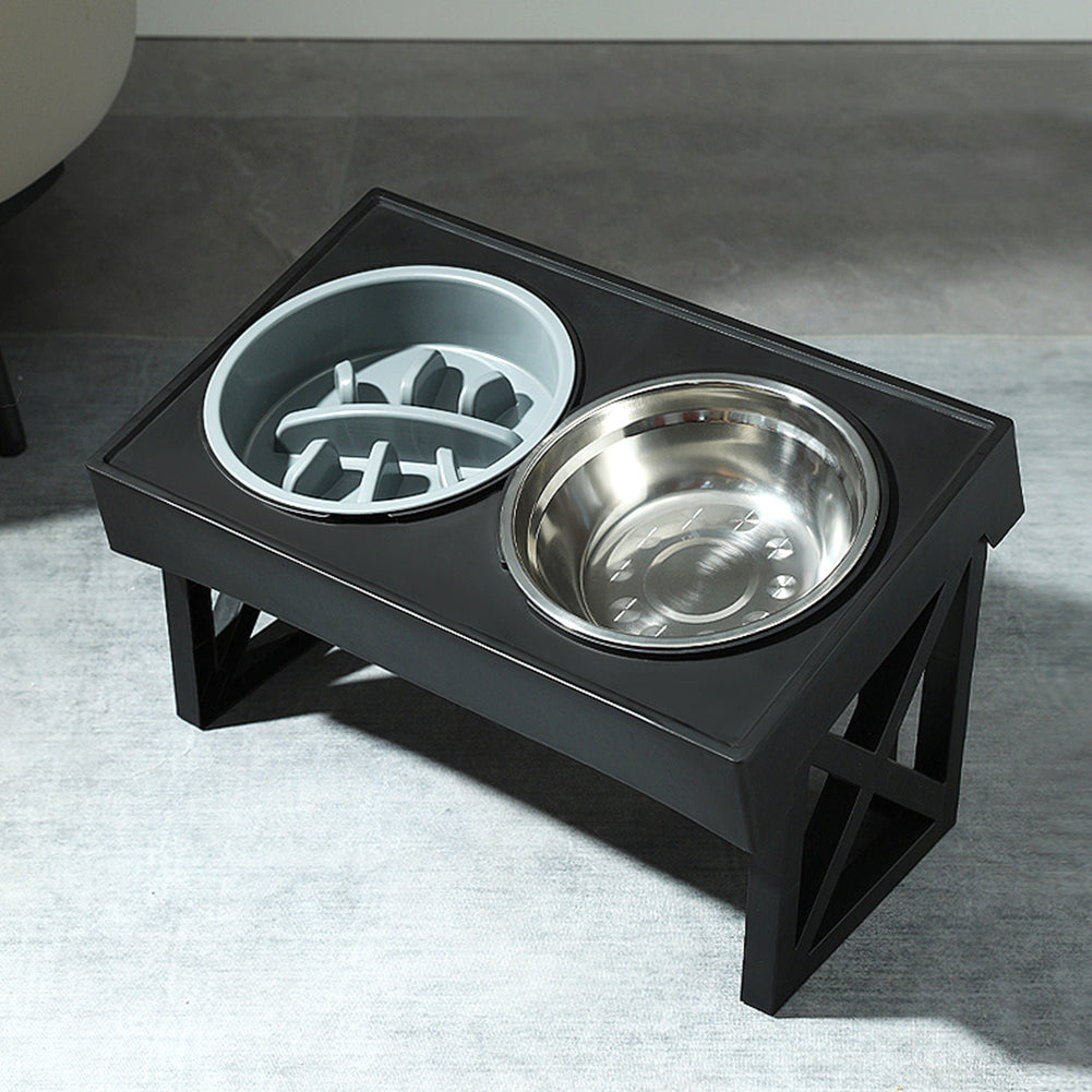 Height Adjustable Elevated Pet Feeder wiHeight Adjustable Elevated Pet Feeder with Stainless Steel Bowls – 2 Bowls, Removable Designth Two Bowls and Stand, WM0213