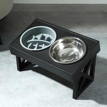 Height Adjustable Elevated Pet Feeder wiHeight Adjustable Elevated Pet Feeder with Stainless Steel Bowls – 2 Bowls, Removable Designth Two Bowls and Stand, WM0213