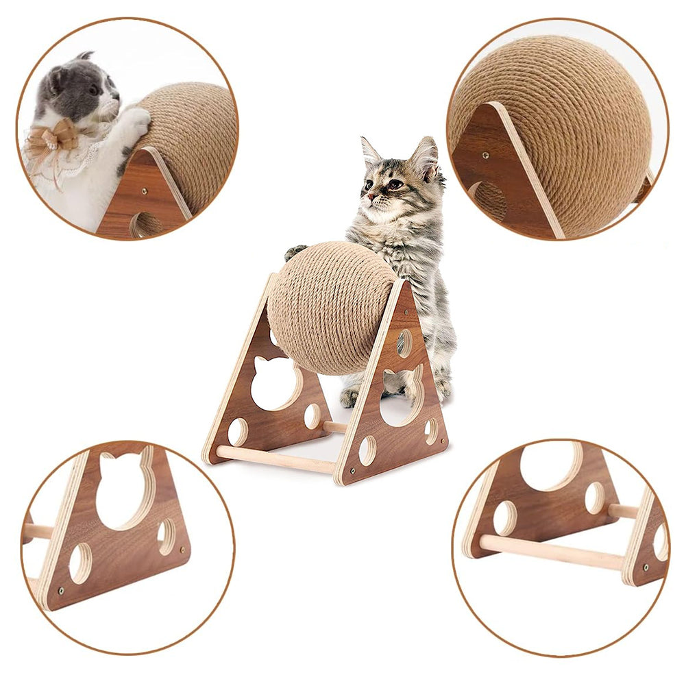 Cat Scratching Ball Natural Sisal Scratcher Pet Toy, CT0680