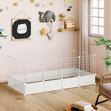 White Pet Playpen – Modular Indoor/Outdoor Playpen for Small Pets – Easy Assembly with Protective Floor Pads