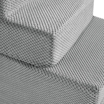 3/4/5-Step Non-Slip Dog Stairs with Washable Corduroy Cover – Grey
