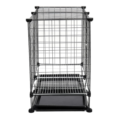 Foldable Black Dog Crate with Dual Removable Trays – Ideal for Small Breeds