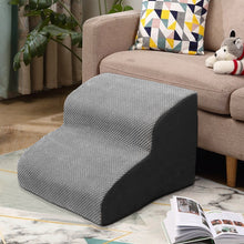 Soft Pet Stairs with Non-Slip Base – 2/3/4-Step Foam Ramp with Removable Washable Cover