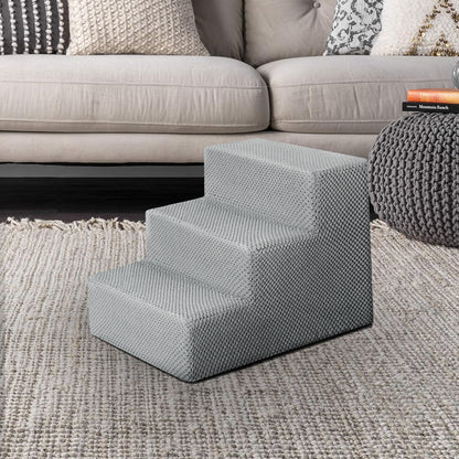 3/4/5-Step Non-Slip Dog Stairs with Washable Corduroy Cover – Grey