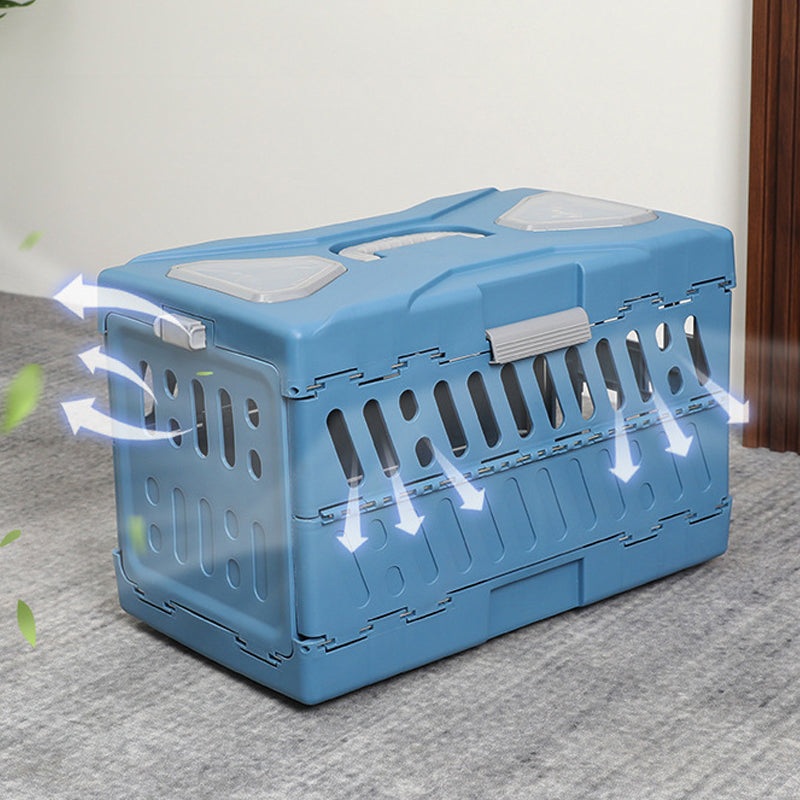 Foldable Hard-Shell Pet Travel Carrier with Ventilation and Lockable Front Door – Ideal for Vet Visits & Short Trips