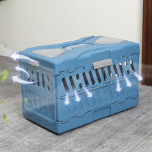 Foldable Hard-Shell Pet Travel Carrier with Ventilation and Lockable Front Door – Ideal for Vet Visits & Short Trips