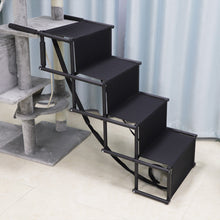 Lightweight Folding Pet Stairs - Adjustable Telescopic Ladder for Cats & Dogs