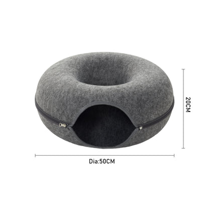 3-in-1 Felt Cat Tunnel Bed – Cozy Play Tunnel & Resting Space for Cats