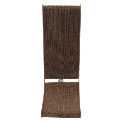 L-Shaped Corrugated Cat Scratching Pad with Interactive Ball Toy
