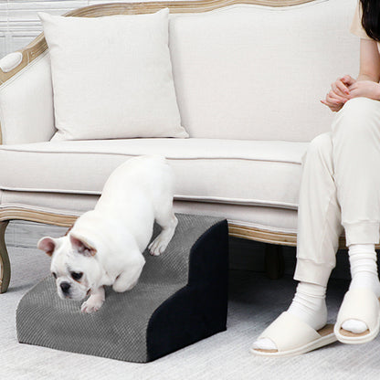 Soft Pet Stairs with Non-Slip Base – 2/3/4-Step Foam Ramp with Removable Washable Cover