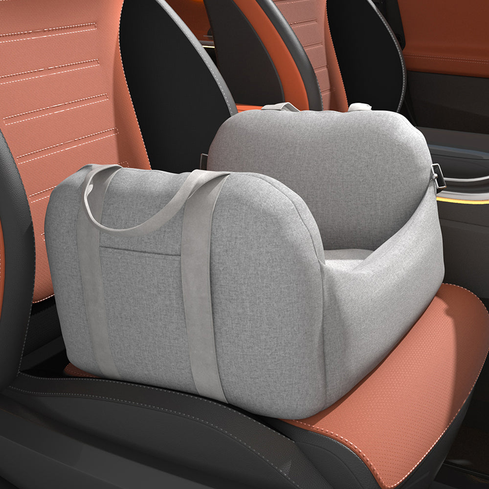 Travel Pet Car Seat – Light Grey, Washable & Durable