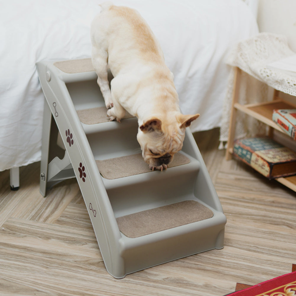 4-Step Plastic Foldable Pet Stair – Durable & Non-Slip Indoor Climbing Ladder for Pets