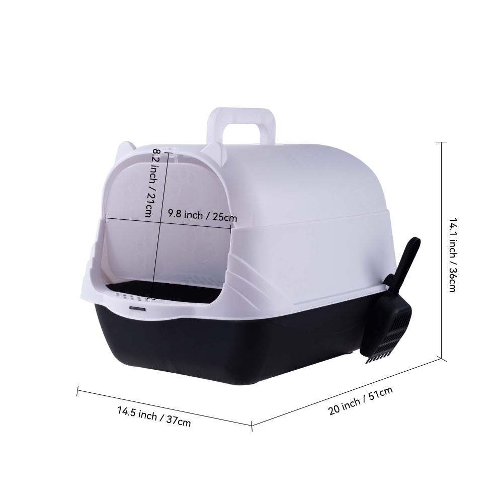 Large Enclosed Cat Litter Box with UV Disinfection Light – Odor Control and Easy-Clean Design