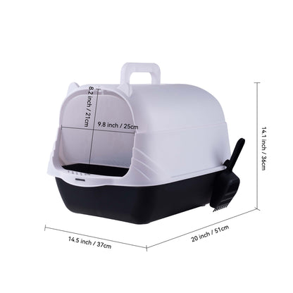 Large Enclosed Cat Litter Box with UV Disinfection Light – Odor Control and Easy-Clean Design